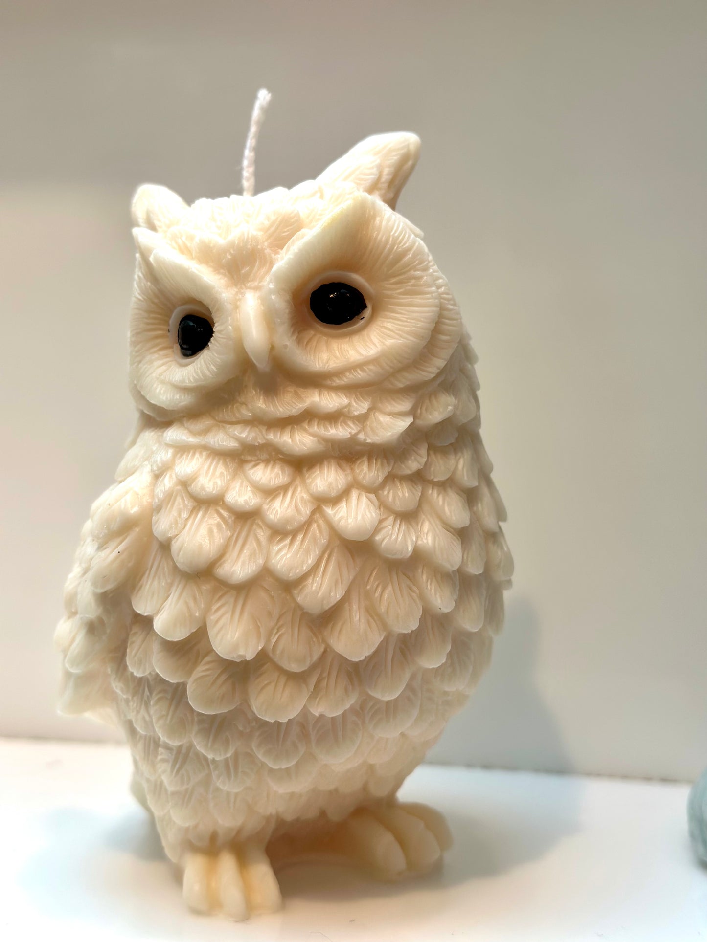Owl pillar candle (floral)