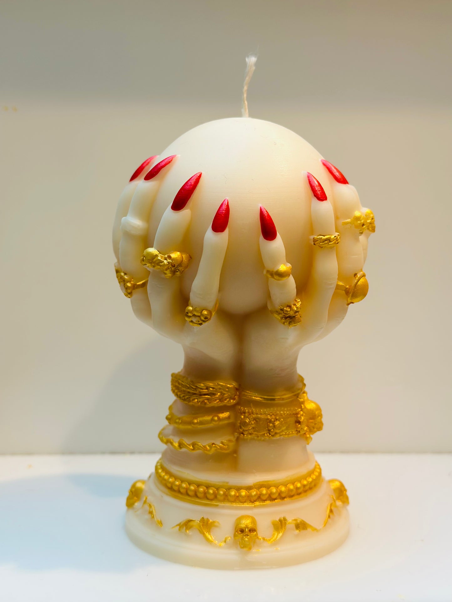 fortunate hand floral pillar candle