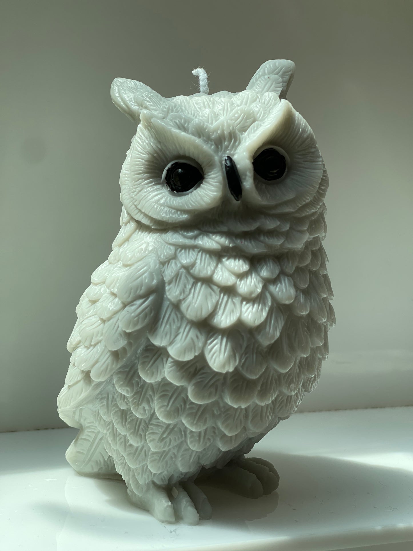 Owl pillar candle (floral)