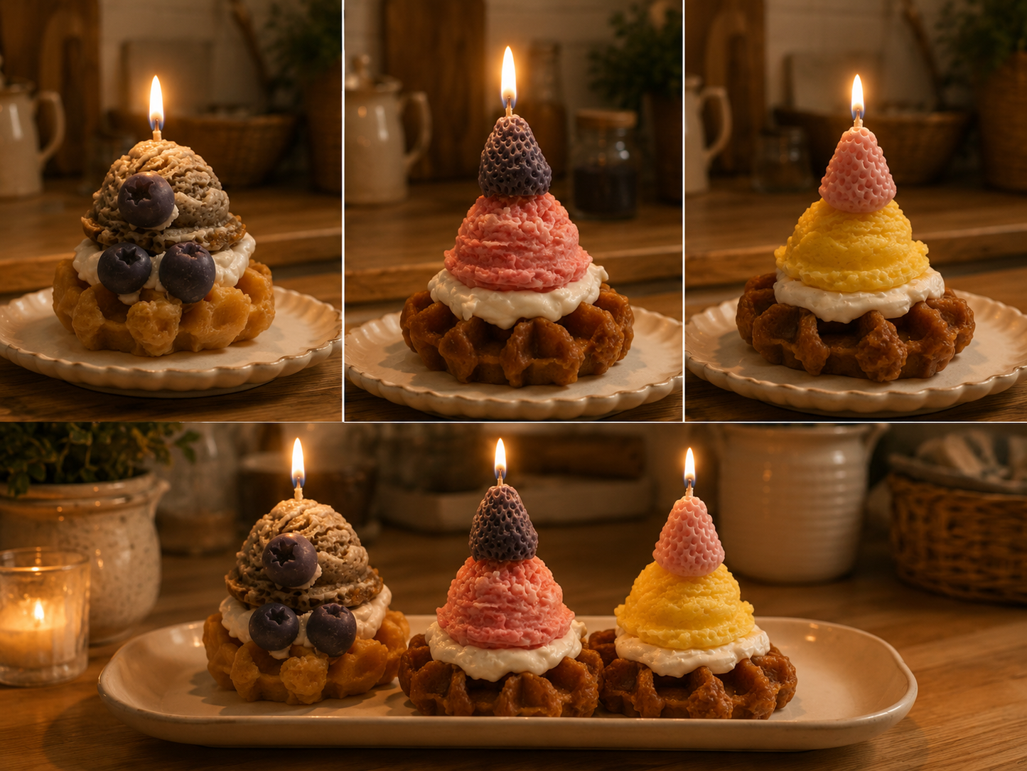 Waffle candles