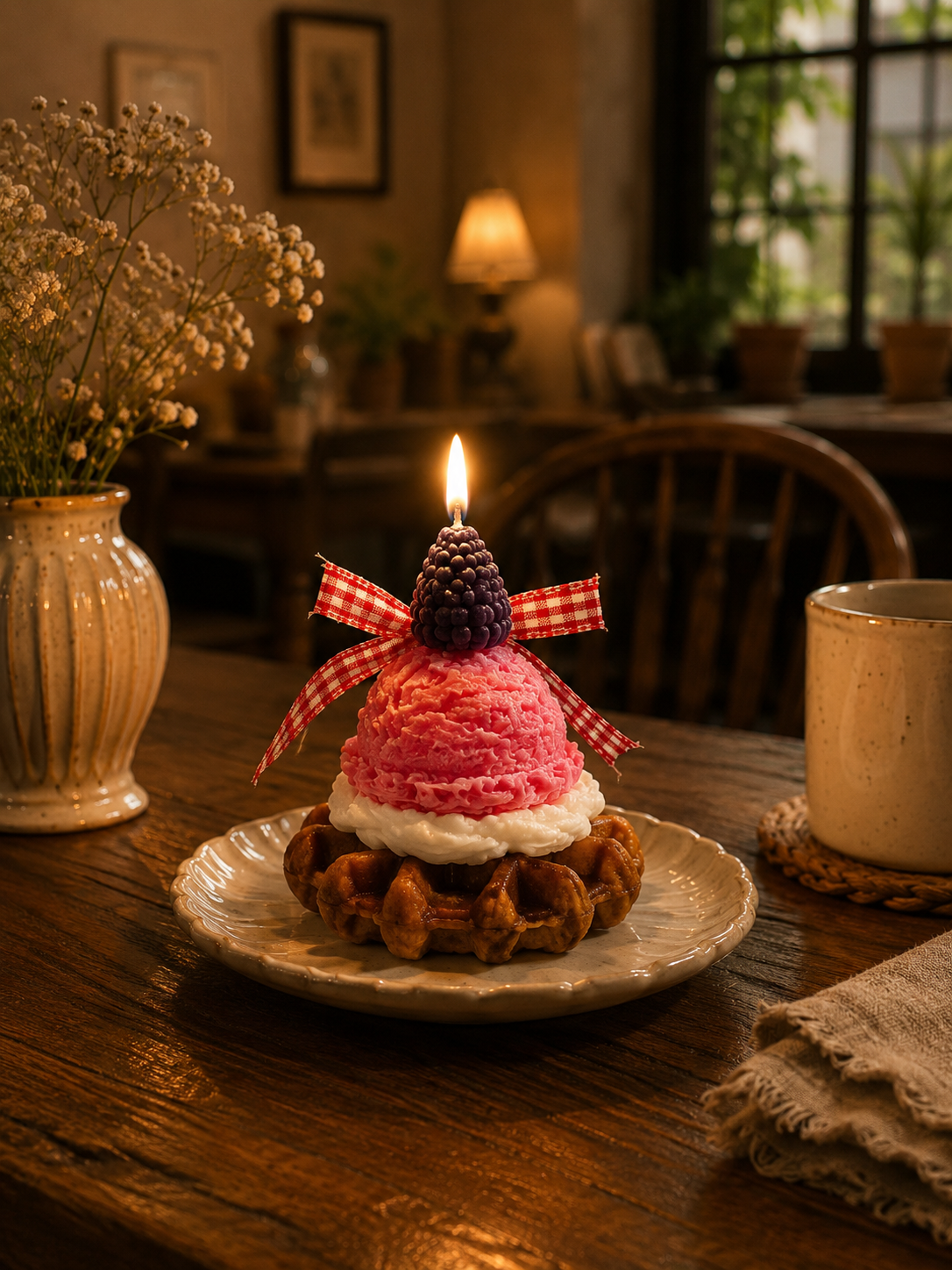 Waffle candles