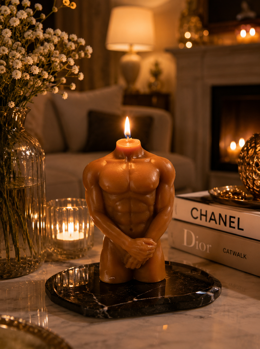 Body shape floral candle