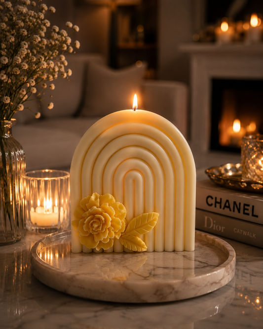 Large arch floral candle