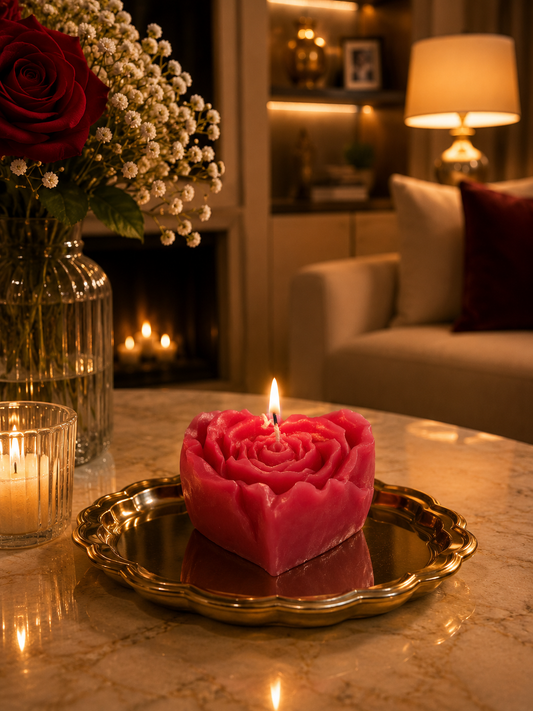 Heart flower Floral Candle