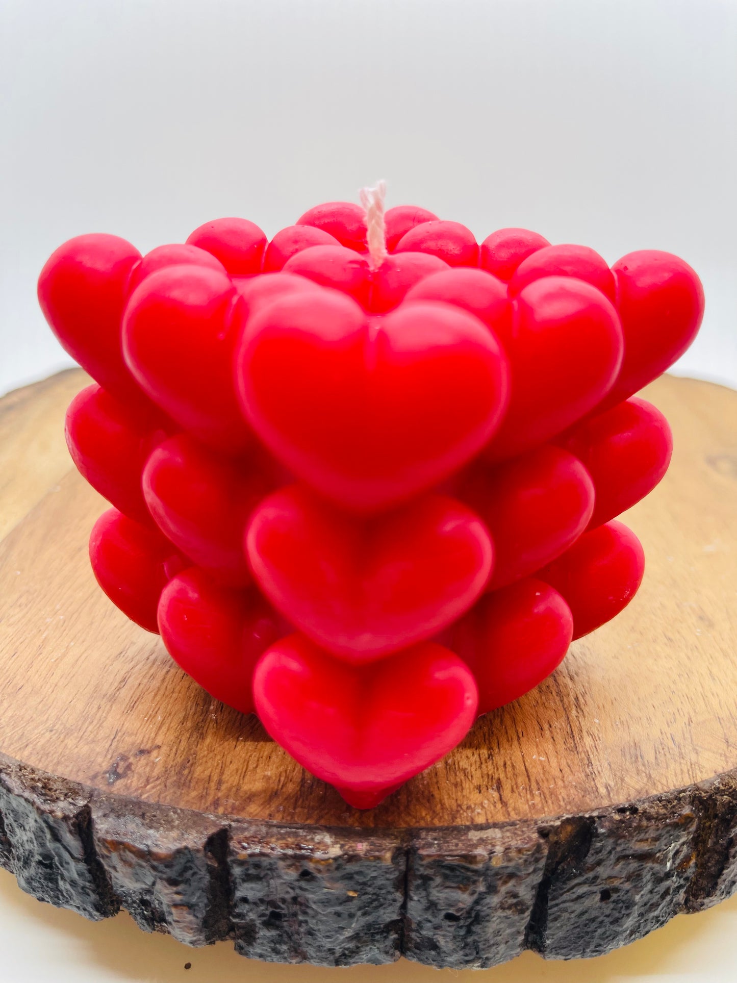 Heart bubble floral candle