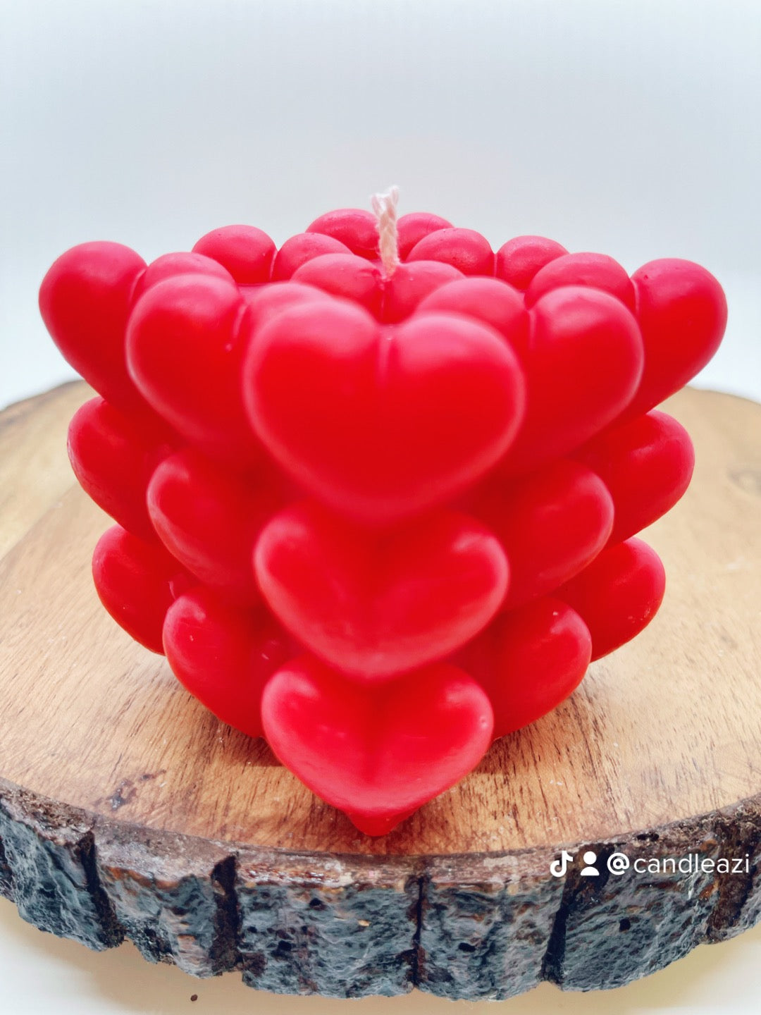 Heart bubble floral candle